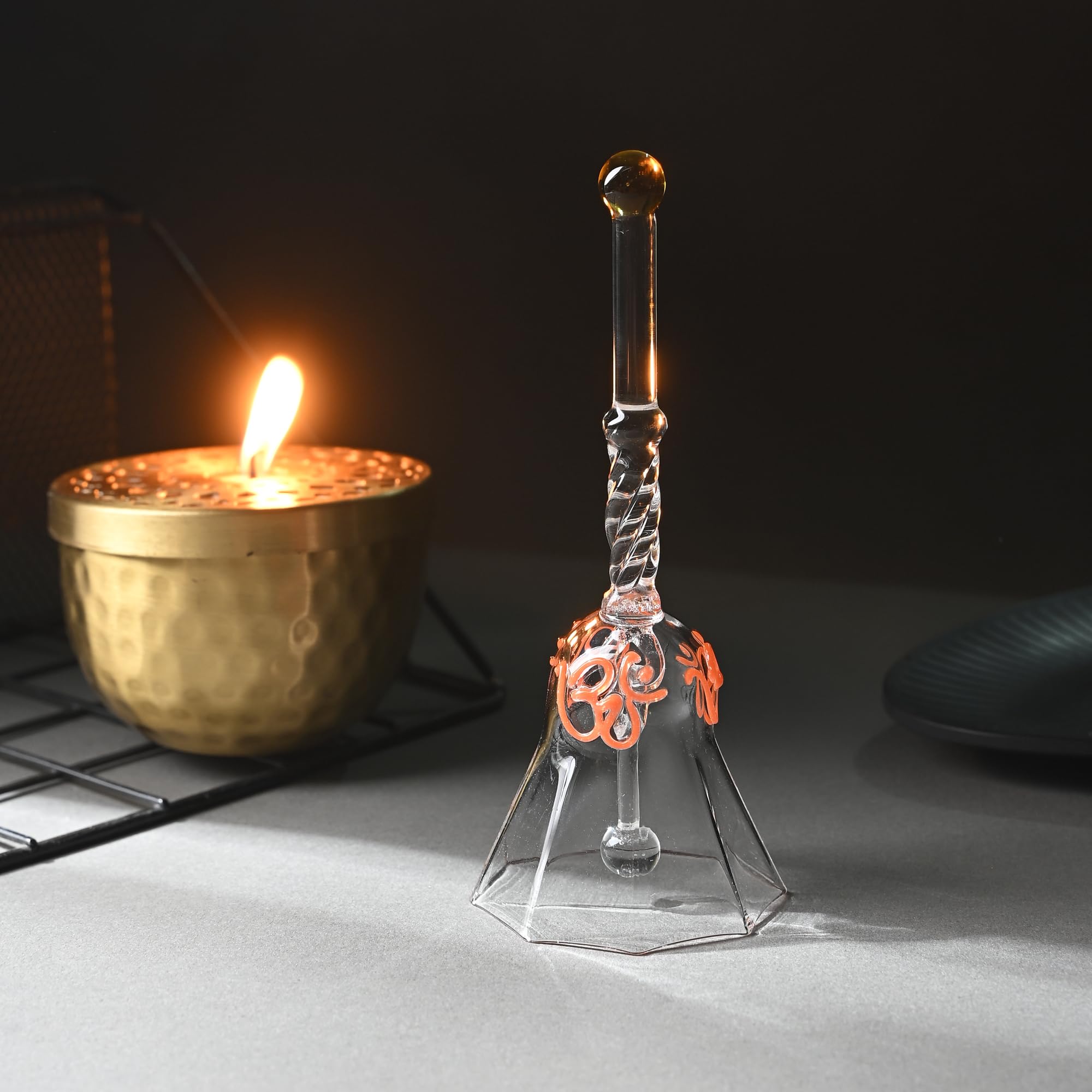 Handmade Crystal Glass Worship Bell ? Decorative Ringing Bell for Temple, Home & Office, Gifting-image-32