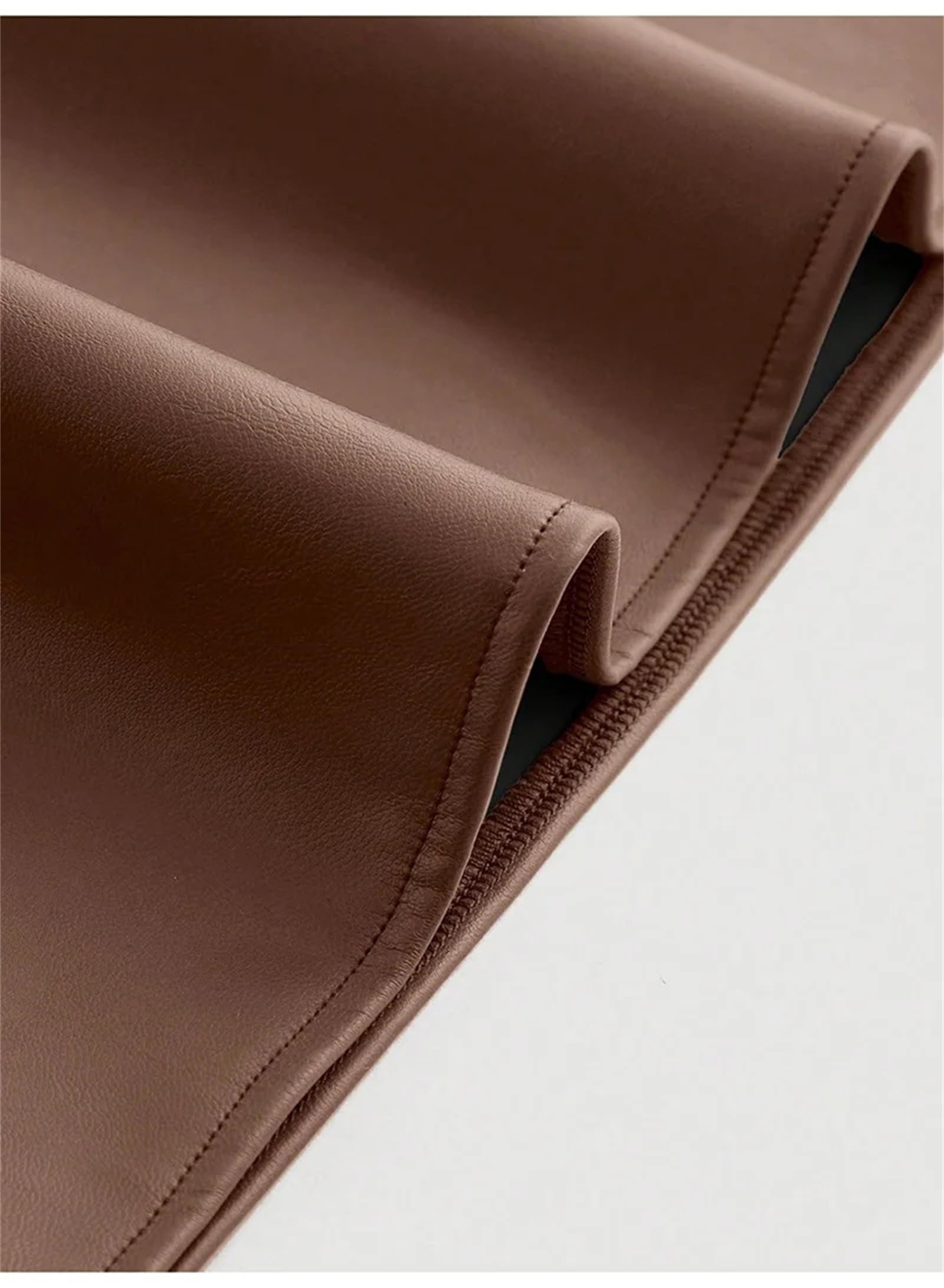 Mini Gonna in Pelle Sexy da Donna Gonna a Tubino Aderente con Spacco a Vita Alta Nera Gonne in PU Elasticizzate Casual con Cerniera,Nero-Medio