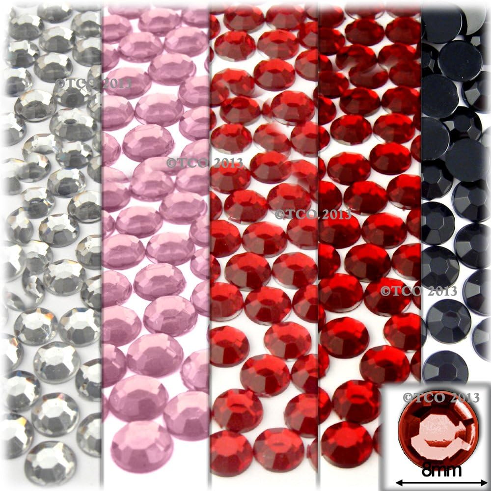 The Crafts Outlet 2880-Piece Round Flat Back Rhinestones Set, 8mm, Platinum Master, 20-Pack