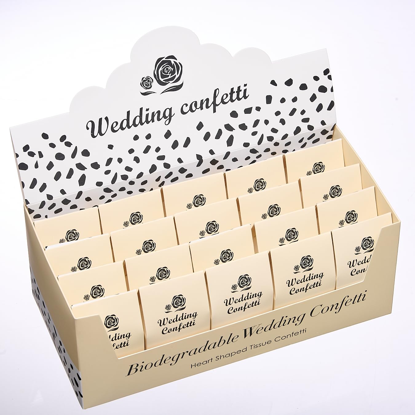 Konfetti-Box mit 20 Geo-Punkten für Hochzeit, Pastell-Punkte, biologisch abbaubar, Papiertisch