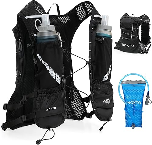 Miniatura 11 de IX INOXTO Running Vest Hydration Backpack, Lightweight Running Backpack Hydration Pack with 1.6L Water Bladder Daypack for Trail Running Hiking