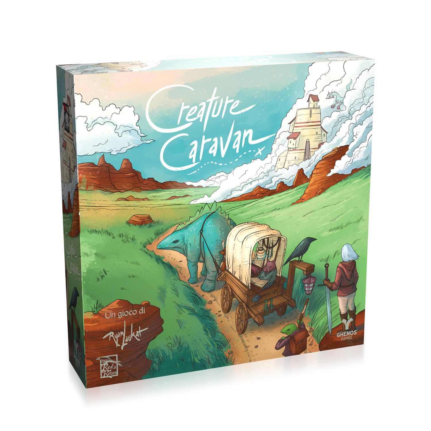 Creature Caravan - Board Game - Simultaneous Competitive Game for Adults and Children from 8 Years - 1-4 Players - Duration 60-90min - Italian Edition