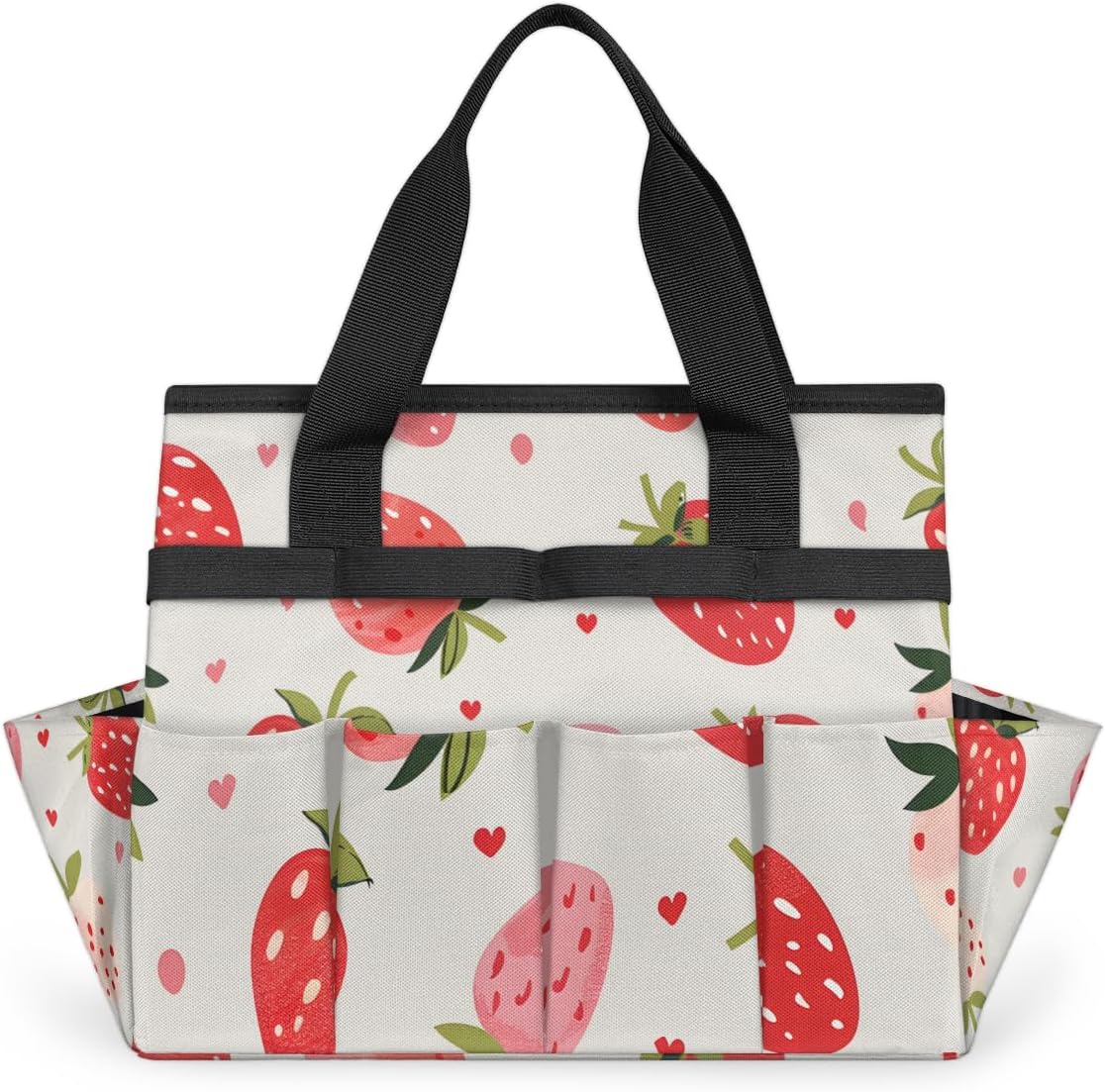Spring Leaves Gardening Tool Bag,Heavy Duty Garden Tote Bag,Portable Oxford Gardening Storage Basket Organizer Handbag with Pockets Handle,Hand Tools Gifts for Outdoor Garden Lawn Yard