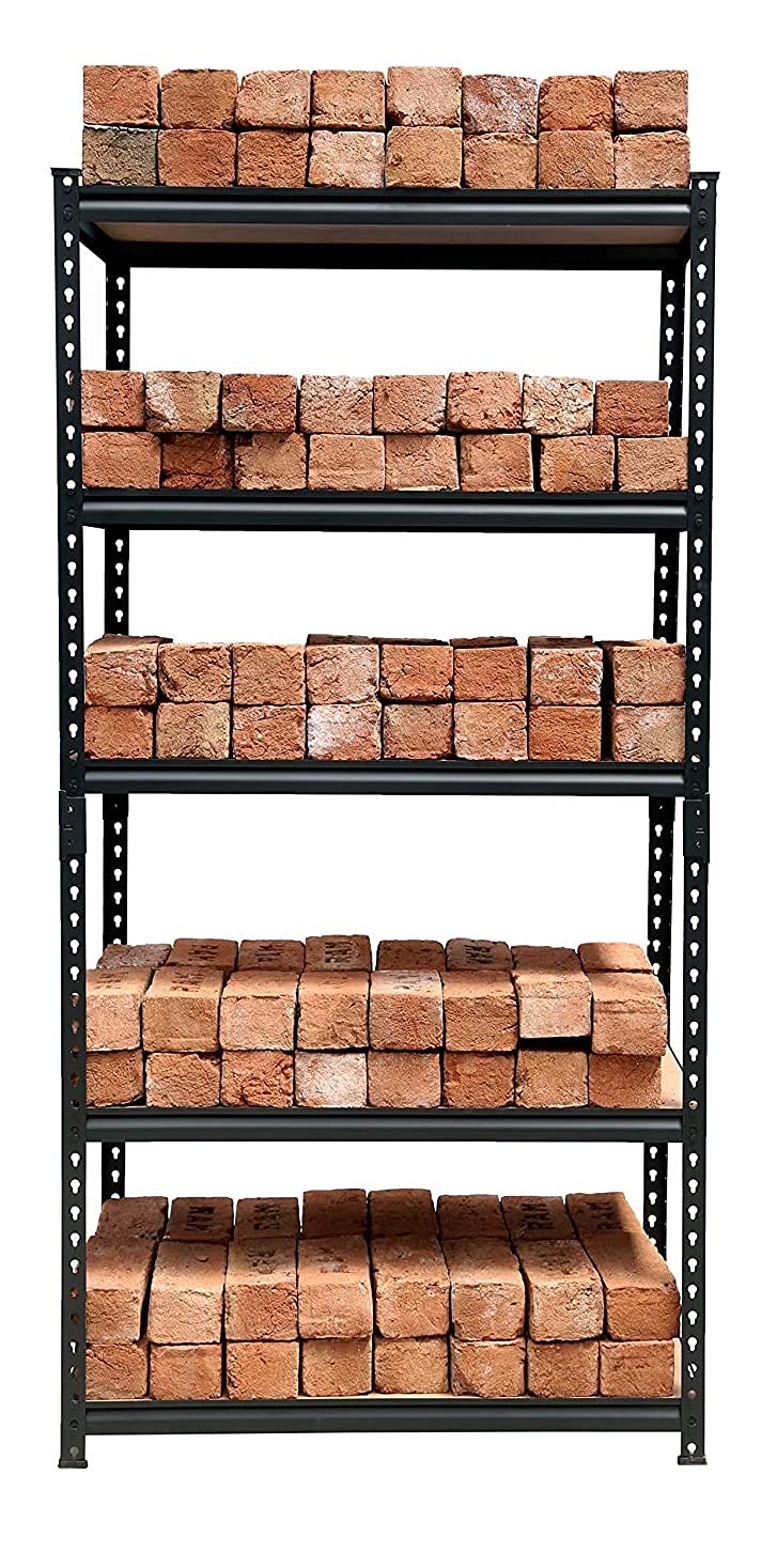 Sponsored Ad - STAR WORK Metal Shelving Unit Adjustable Garage Storage Utility Rack Shelves Multipurpose Shelf Warehouse Basement Kitchen Living Room Pantry (Black, 5 Section (5'3" X 2'8" X 1'4"FT))