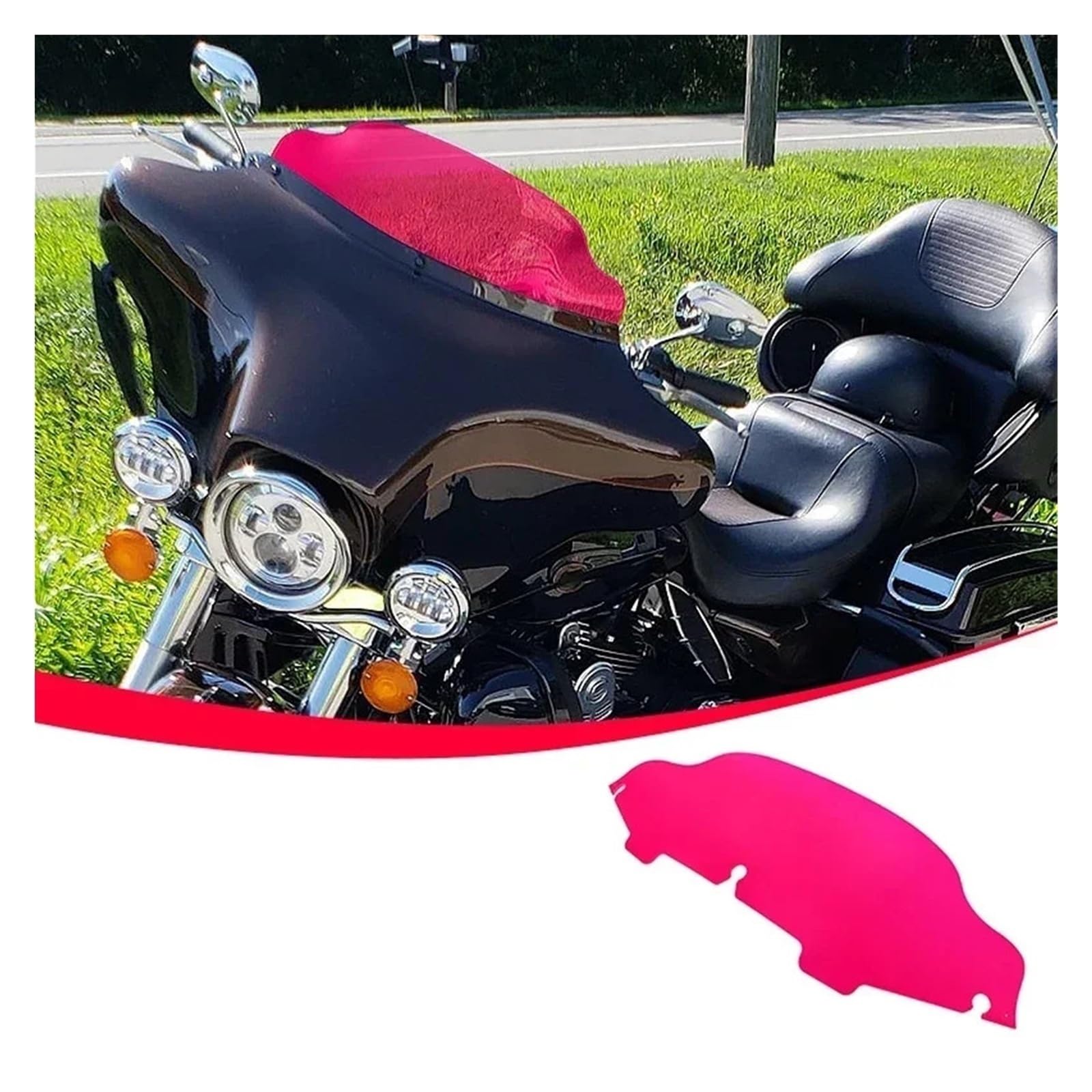 Pasuje Do Harley Road Glide FLTRU CVO FLTR FLTRX 1994-2013, 6-calowa Przednia Szyba, Czerwona Osłona Przedniej Szyby Osłona przeciwsłoneczna Deflektor