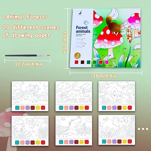 Miniatura 7 de BAOXUE Libros para colorear de agua para niños de 3, 4, 5, 6, 7, 8, libro de pintura de acuarela de bolsillo para niños pequeños, artes y