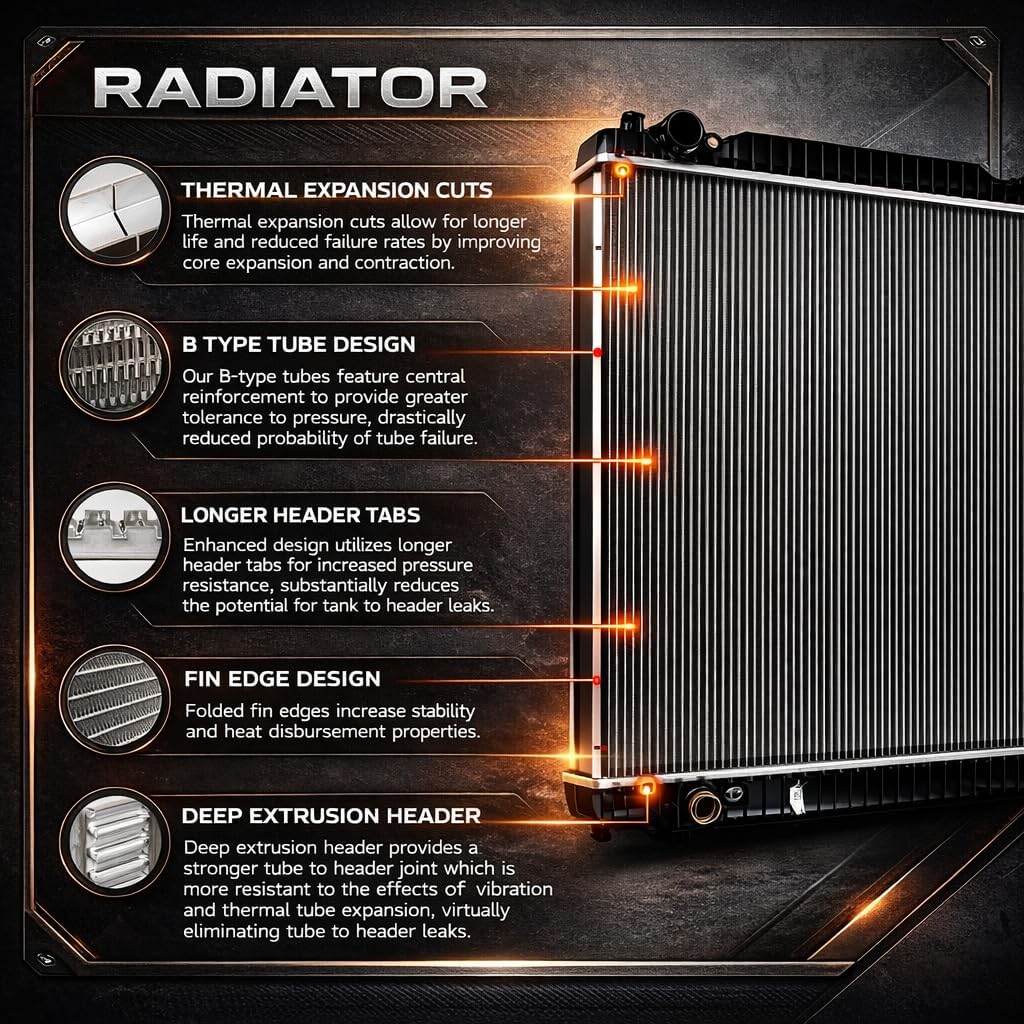 AParts Engine Cooling Radiator OE Replacement Car & Truck Radiator for Nissan Titan 2004-2015, Pathfinder Armada 2004, Armada 2005-2015, for Infiniti QX56 2004-2010