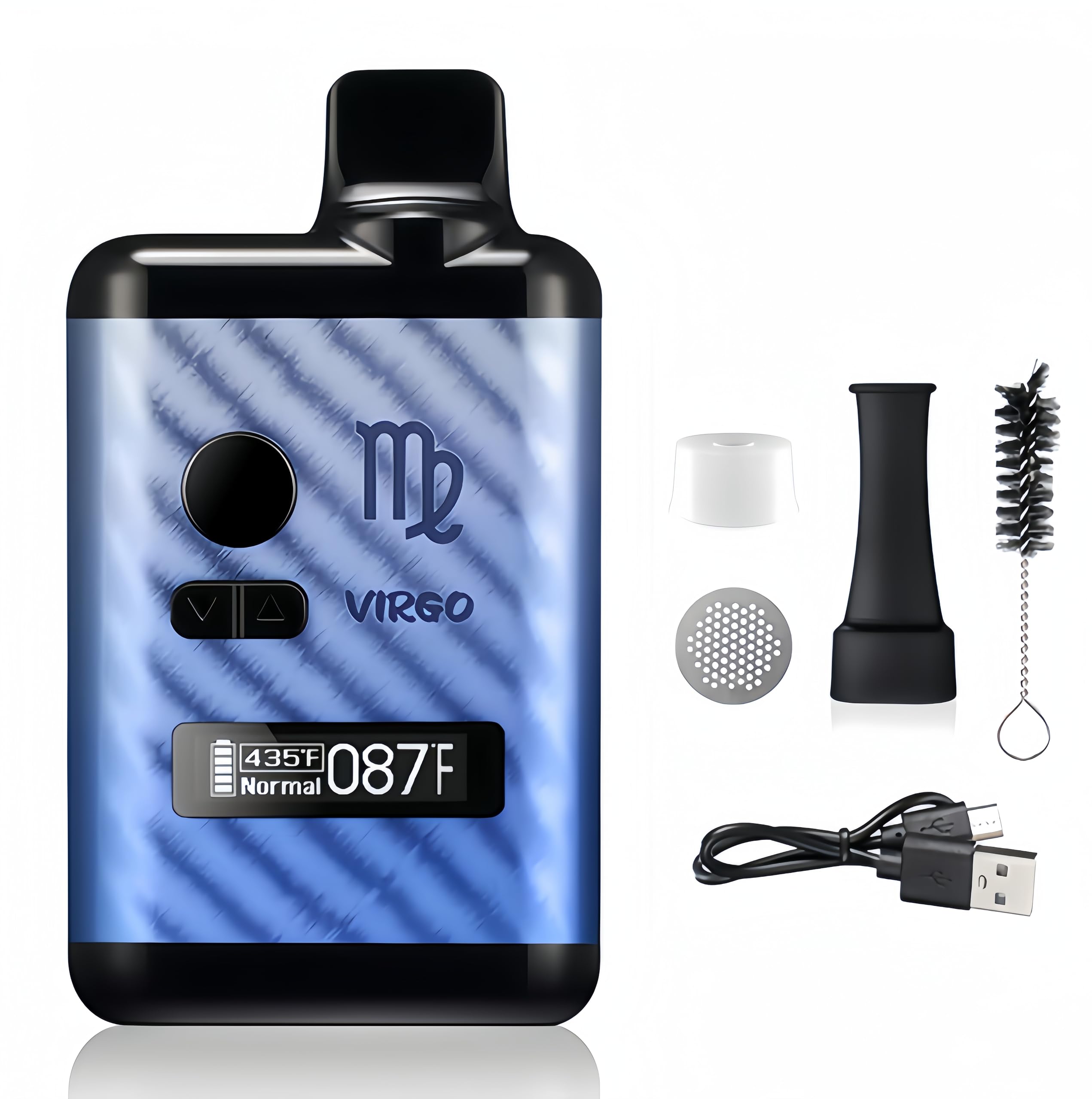 Vaporisateur Smoking 7P Plus – Verre Torsadé, Pointe Métallique Rotative Avec Brosse De Nettoyage