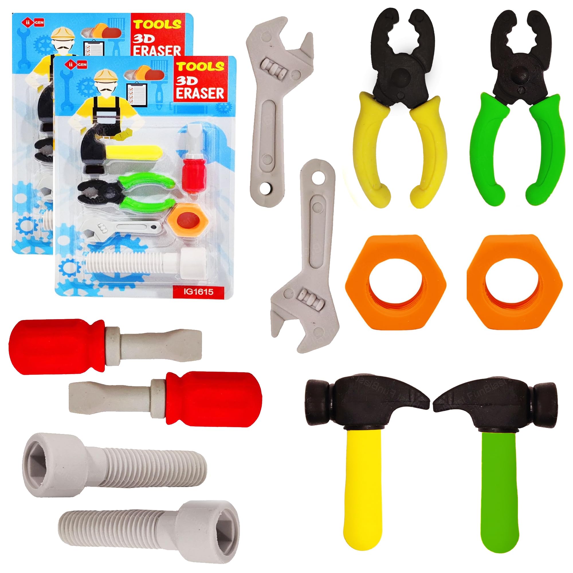 FunBlast Erasers for Kids – 12 Pcs Tool Kit Shaped Erasers, Fancy Erasers for School & Office, Stationery Gift for Kids, Kawaii Erasers for Kids, Girls, Birthday Return Gift for Kids (B0D6BC6YYW) Amazon Price History, Amazon Price Tracker