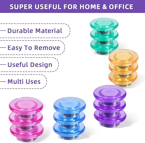 Miniatura 6 de DIFIT 10 imanes para nevera pequeños y redondos para refrigerador, bonitos imanes para pizarra blanca, mini imanes fuertes para nevera, pequeños