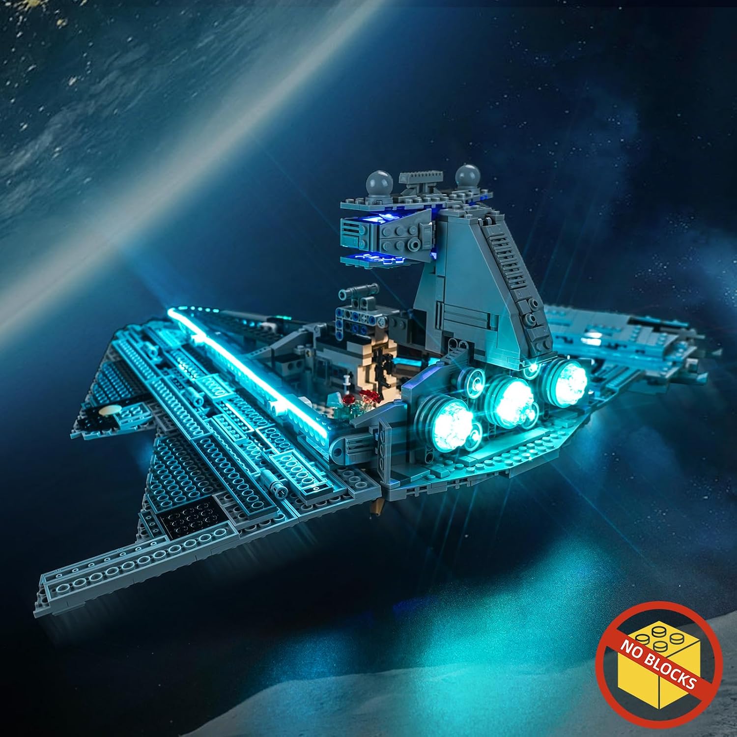 BrickBling Light Kit for Imperial Star Destroyer (No Model), Creative Lights Compatible with 75394 (Classic Version Light)