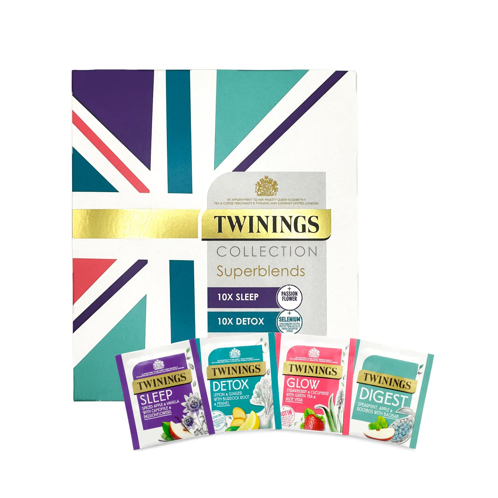 Superblends Collection | A selection pack of our four bestselling herbal infusion blends | 40 individually wrapped tea bags