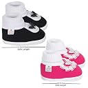 Neska Moda 12 To 18 Months Baby Girls Cotton Butterfly Frill Booties (Rani,Black) -BT1150andBT1171 gallery image