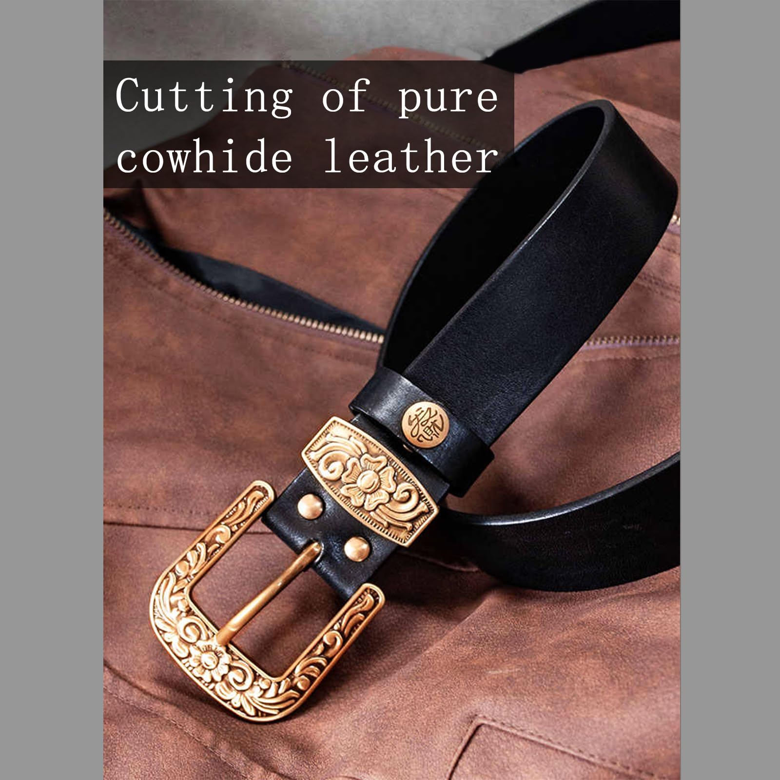 Cintura retrò da uomo, Cinture da uomo e da donna, Cinture casual, Cinture da cowboy western for uomo e donna, Cintura in pelle goffrata con fibbie in rame for jeans, Abiti, Cinture da donna country v