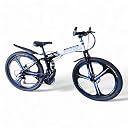 ROAD FASTARS BMV X6 Foldable Cruiser Bicycle | 26-Inch Bike with 21-Speed Gears, Dual Disc Brakes, Hydraulic Suspension & Carbon Steel Frame | Perfect for City & Off-Road Adventures (Black 3 s) gallery image