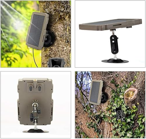 Miniatura 2 de Lixada Kit de panel solar para cámara de sendero, 3000 mAh, 6 V-12 V, recargable con soporte giratorio de 360  y cable de 9.8 pies, cargador solar