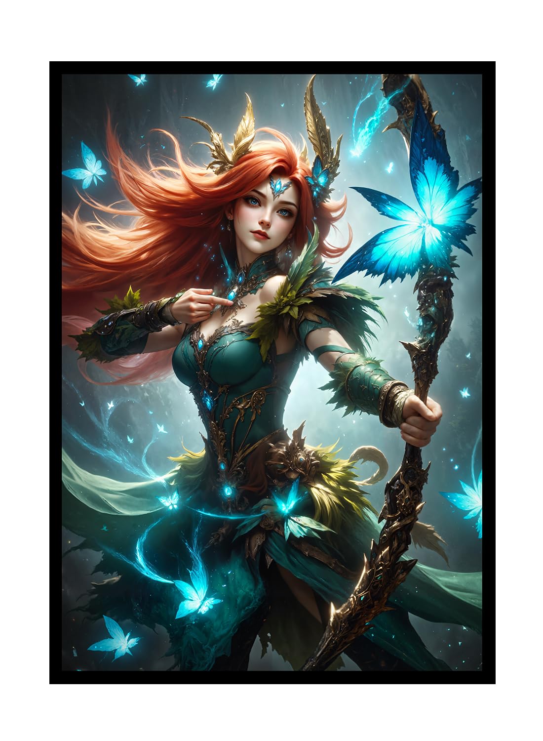 Katomula 100 MTG Card Sleeves with 100 Inner Sleeves, Textured Back Art Sleeves, Fit Standard Size Cards - WindRanger