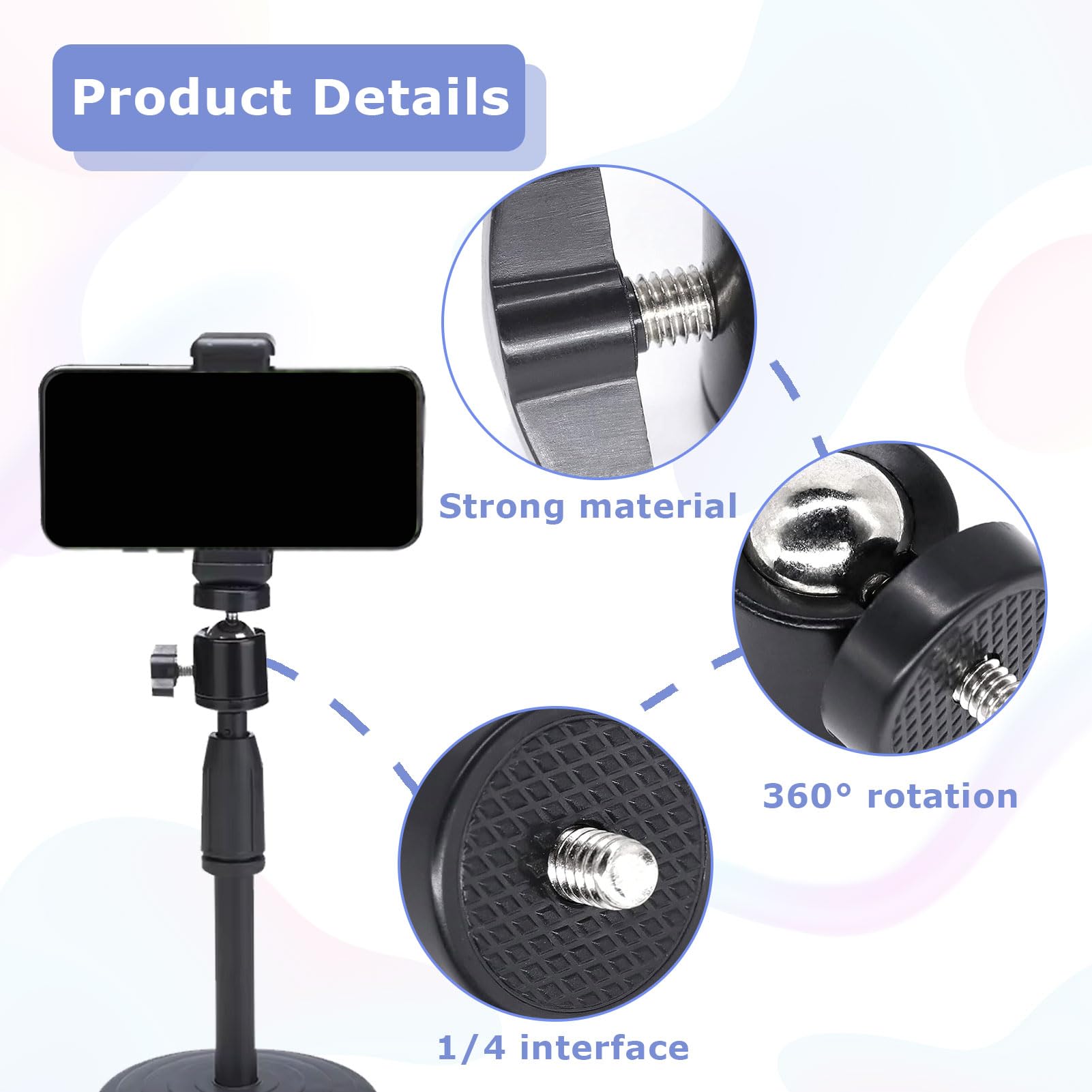 5 Stück Kugelgelenk Stativköpfe - 360° Drehbar Mit 1/4 Schnittstelle