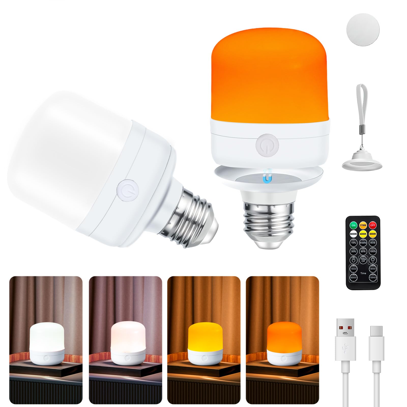 Joyes Rechargeable Bulb With Remote Control Usb C E27 2 | Desertcart INDIA