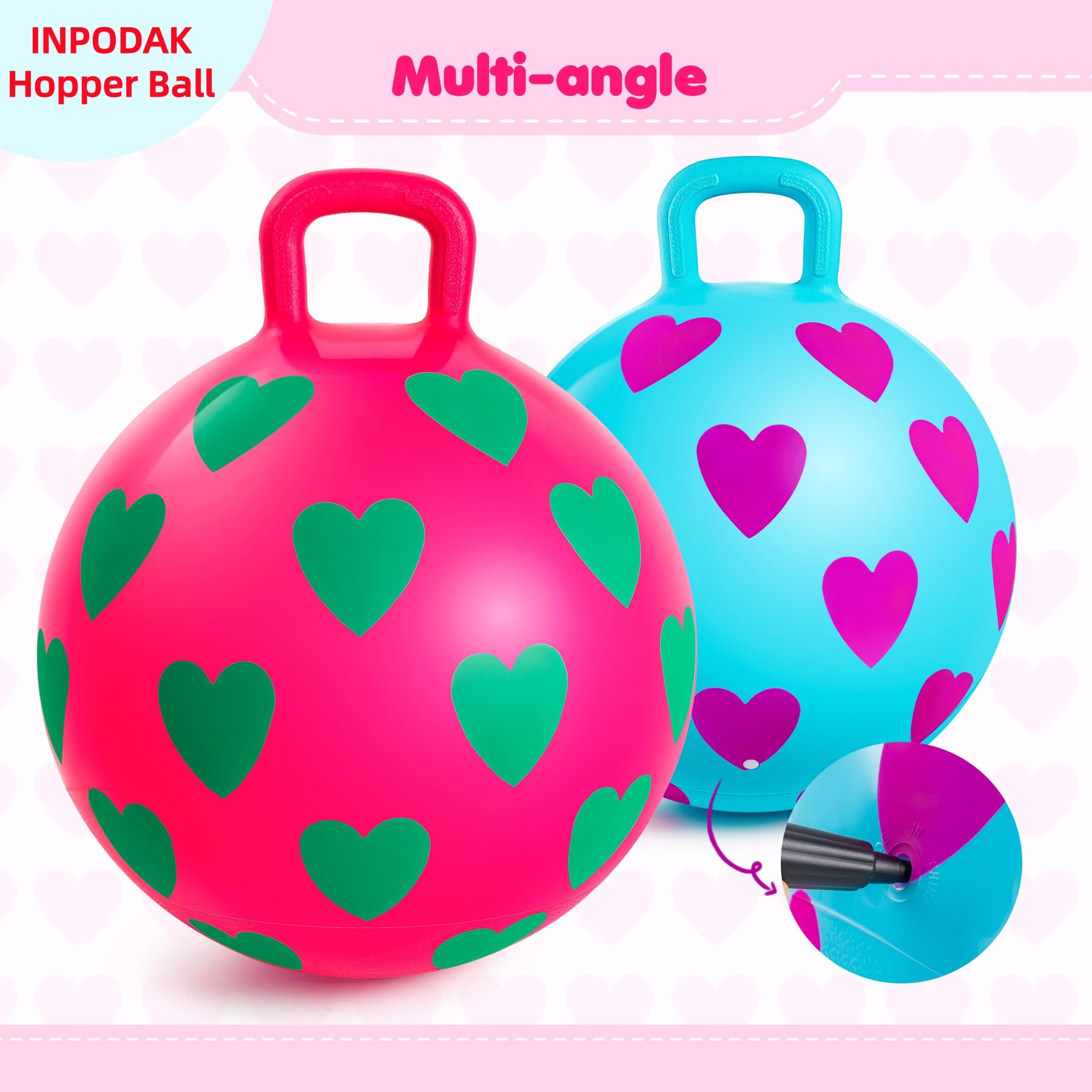 INPODAK 38cm Space Hopper (Blu & Rosso)