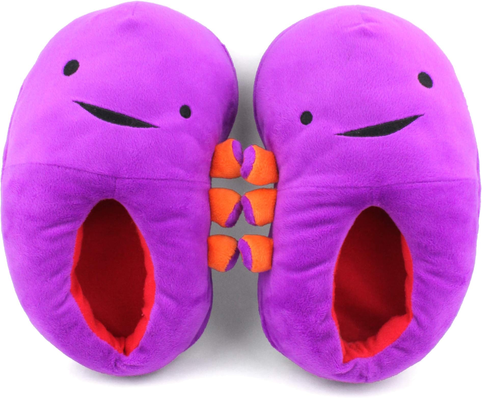 Kidney Slippers - Plush Cozy and Comfy Purple and Orange No-Skid - Women’s Size 5-8
