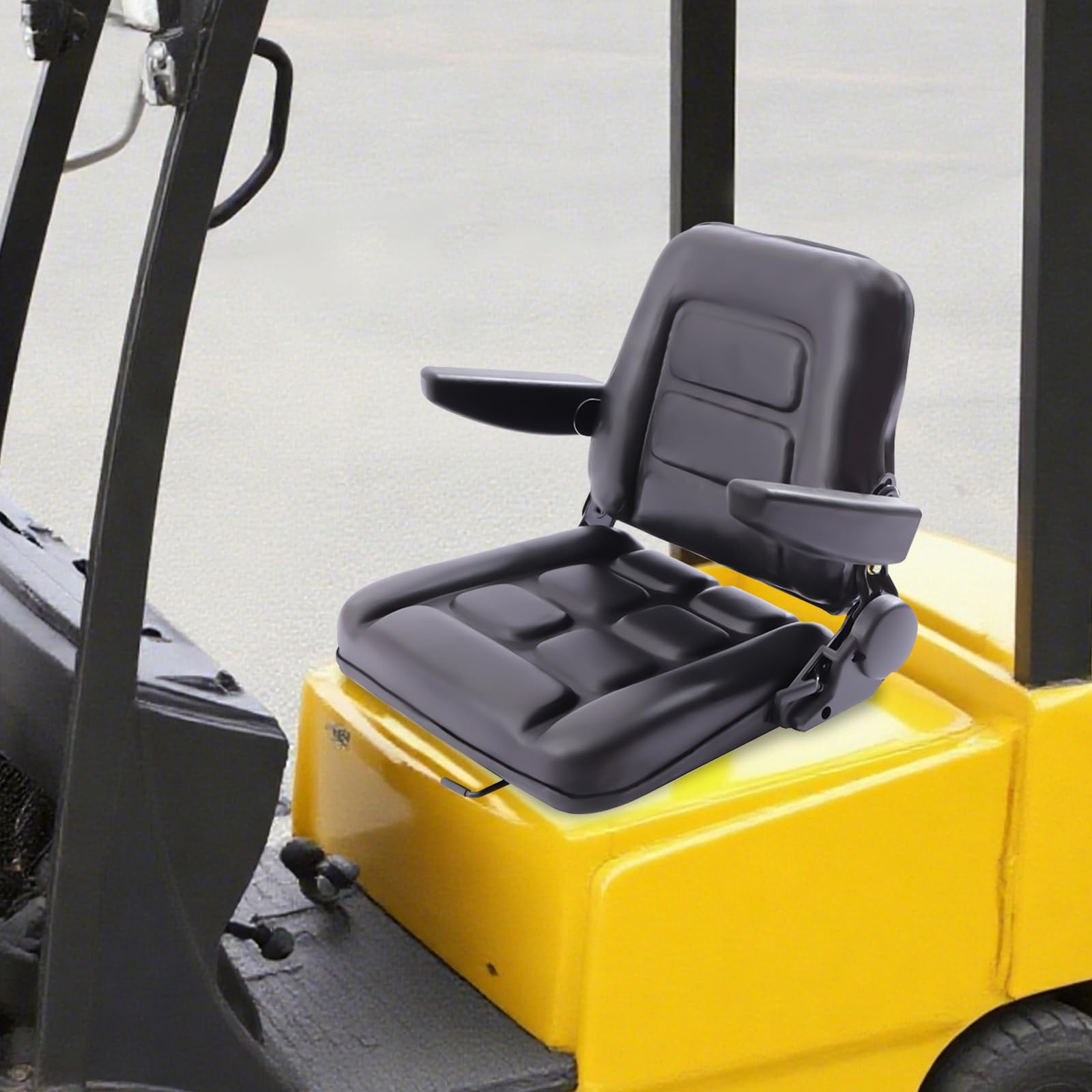 48x42x50cm Universal Traktorsitz verstellbarer Rückenlehne Traktor Schleppersitz Traktor Fahrersitz sitz aus PVC-Kunstleder und Polyurethanschaum,Hohe Elastizität Schwerlastsitz für Bagger, Rasenmäher