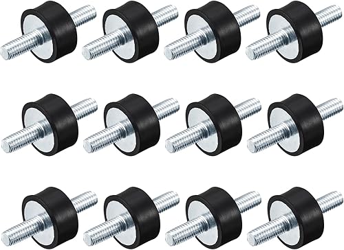 uxcell Soportes de goma M6x18mm, 12 pernos aisladores antivibración, amortiguadores macho para compresores de aire, motor de garaje, motores diésel,