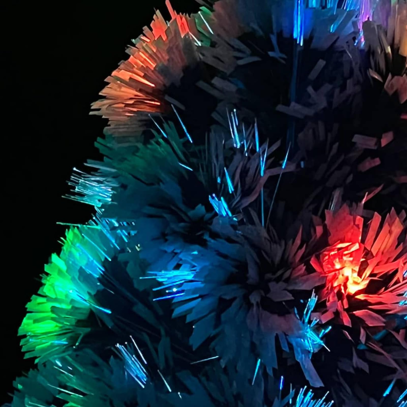 Chusui Árbol de Navidad Artificial LED Fibra óptica, Arbolitos De Navidad, Decoración Navideña, Christmas Tree, Arvore De Natal, Pino Navidad, Blanco Azul 64 cm