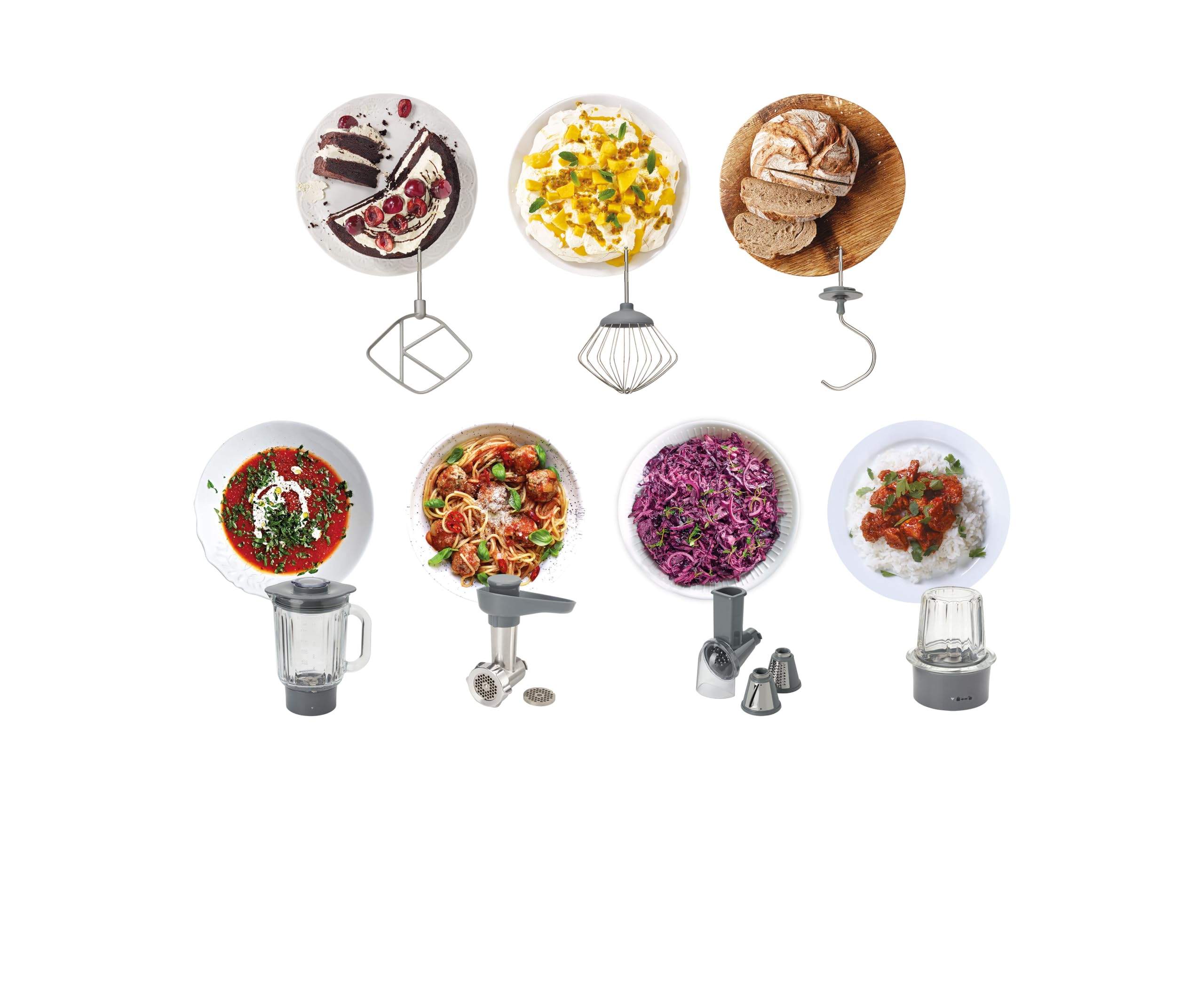 Kenwood Prospero+ KHC29A.R0SI Robot de Cuisine, Bol 4,3 L en Acier Inoxydable, 10 Accessoires, Hachoir, Blender en Verre, Presse Agrumes, Extracteur de Jus et Plus, Balance intégrée, 1000W, Argent