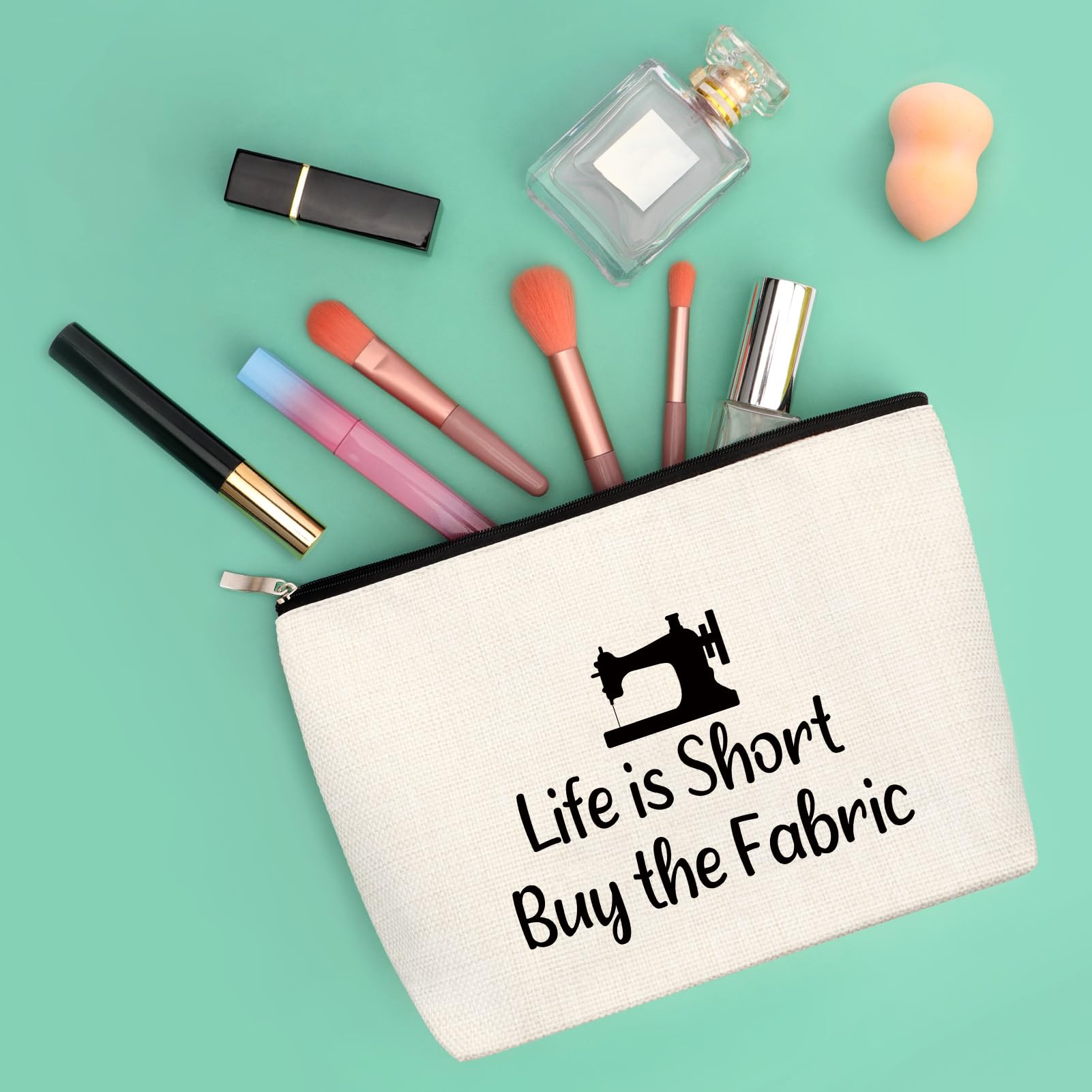 Sewing Gifts Makeup Bag Sewing Lovers Gift for Women Quilter Gifts Seamstress Gift Sewing Gifts for Sewing Lovers Thank You Gifts for Friend Colleague Quilting Presents for Quilters Makeup Travel Bag - Image 3
