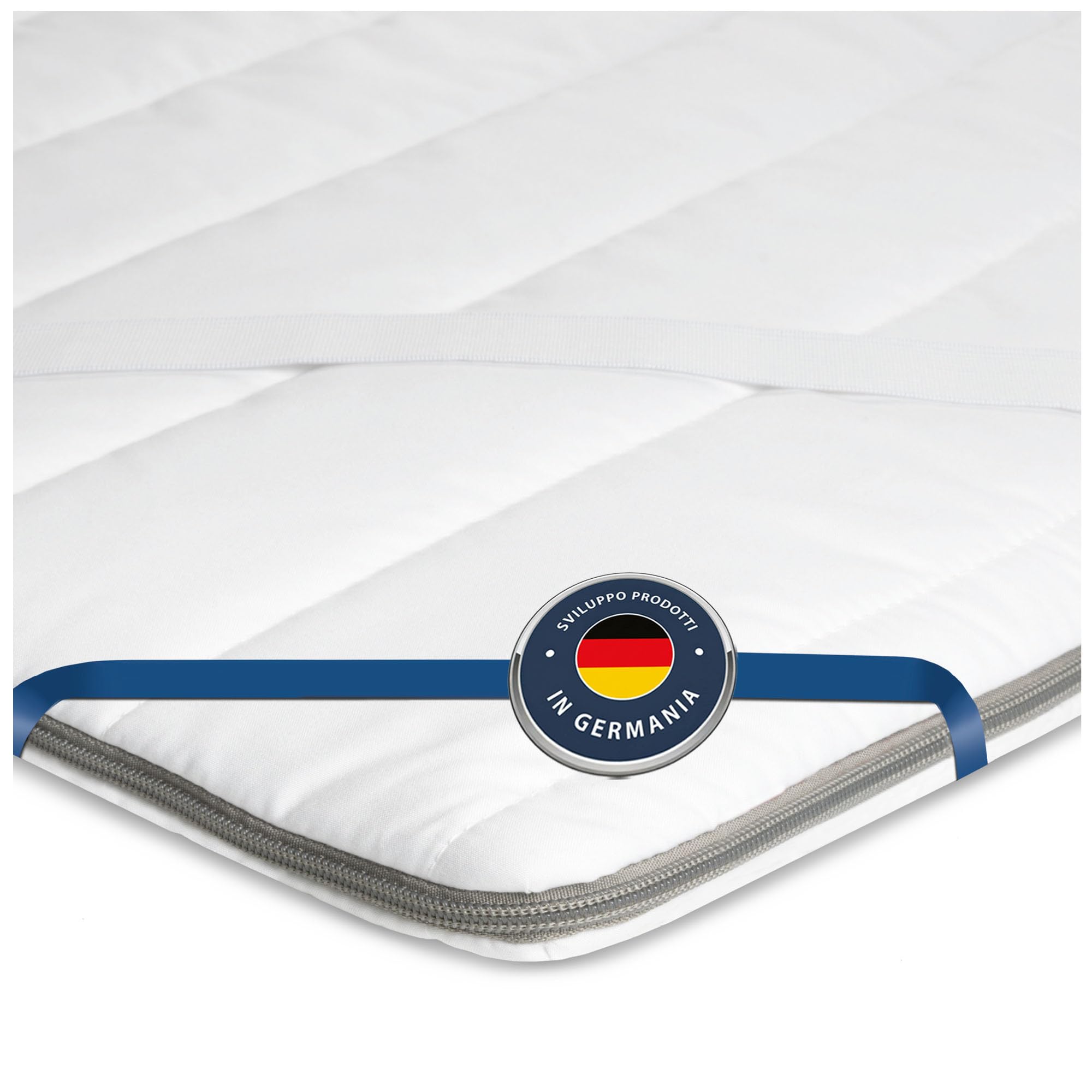 BMM Classic Basic Topper 140x200 cm H2 morbidom, topper in schiuma fredda, certificato Öko-Tex, sovramaterasso ortopedico, altezza 4 cm, topper Sviluppo prodotti in Germania.