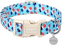 Vista 33 de DOGWONG Collar de algodón y cáñamo para perros, collar rosado resistente ajustable de tela natural suave para mascotas, lindo collar de boda