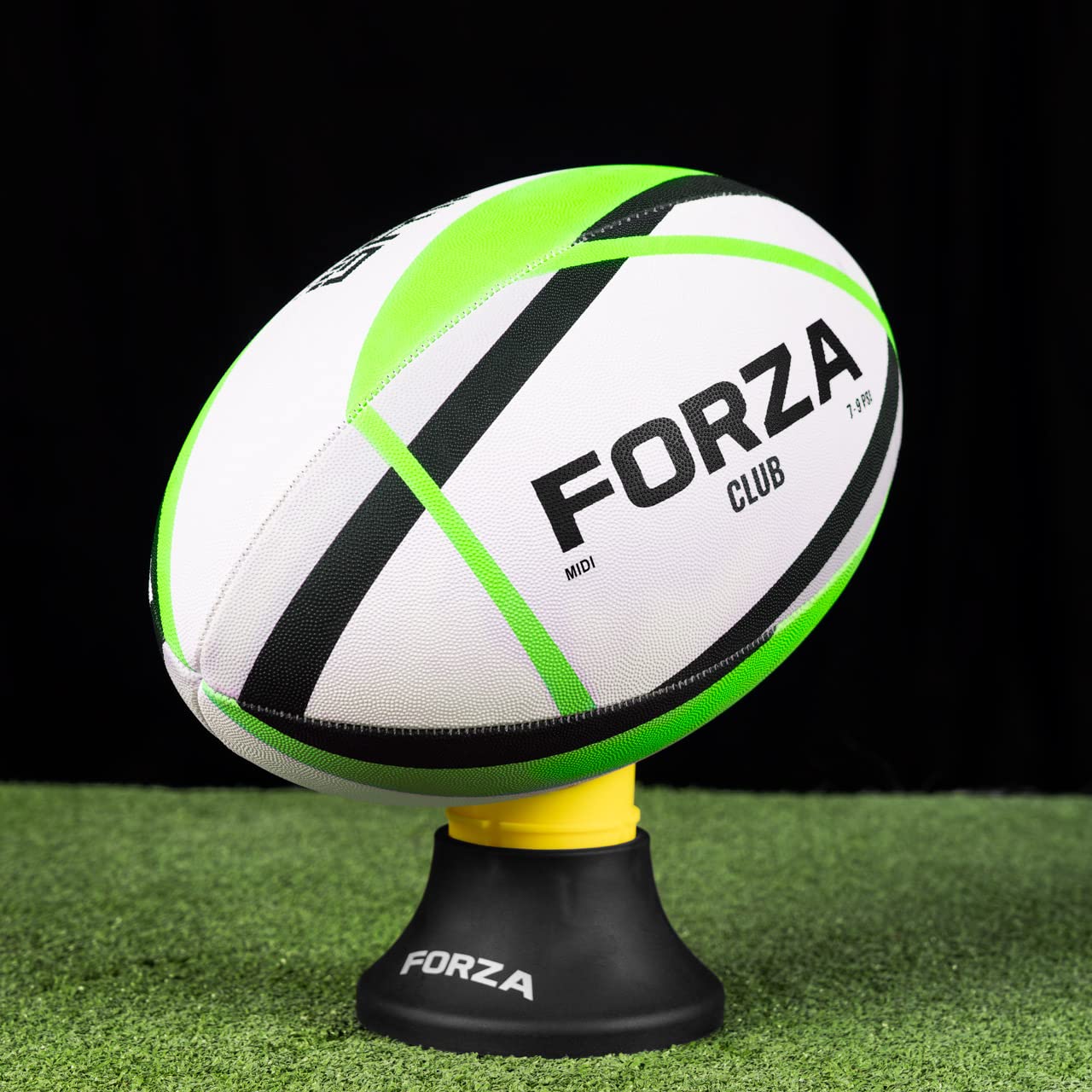 FORZA Mini Rugby Balls | Available In Packs Of 1/3/25 | Suitable For Junior Rugby (Green, Pack of 1)