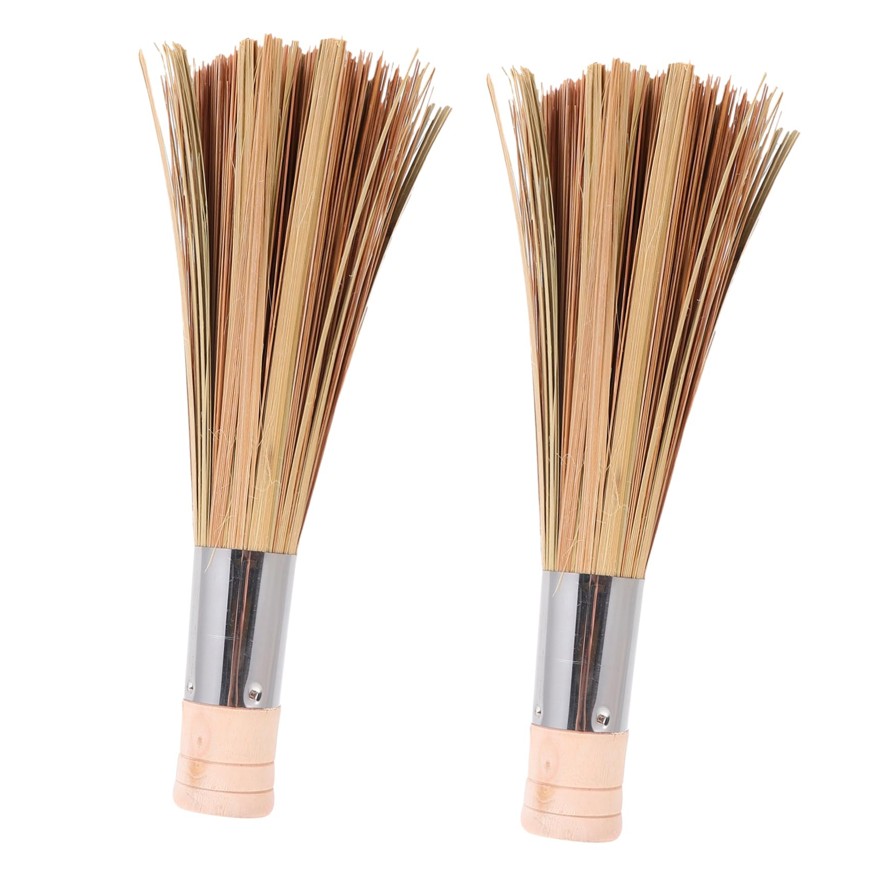 WOFASHPURET 2Pcs Cleaning Brush Wok Scrubber Tools for Pots and Pans Non Damaging Surface Cleaning Gadgets with Non Slip Handle