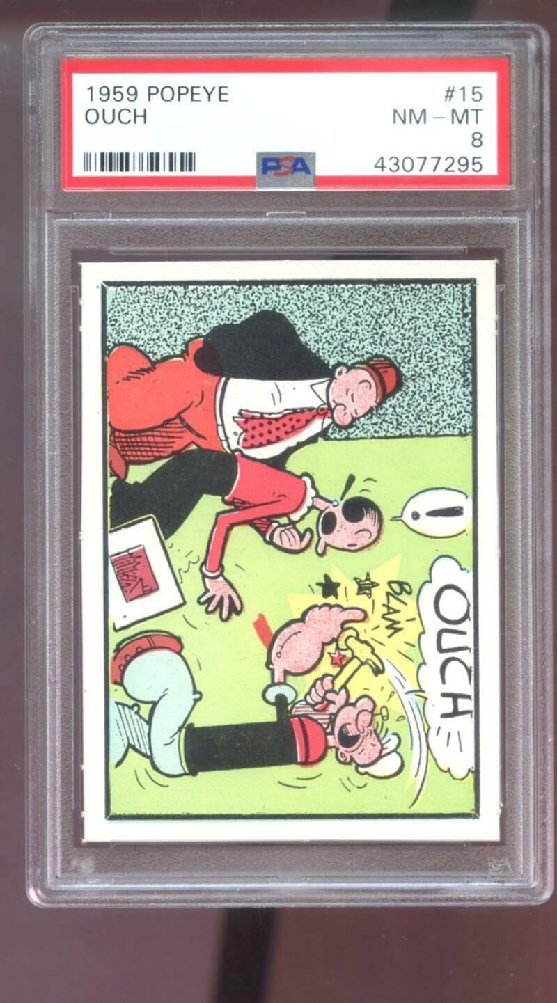 1959 Popeye #15 Ouch Olive Oyl PSA 8 Graded Card Ad-Trix King Features Syndicate - Unsigned Basketball Cards