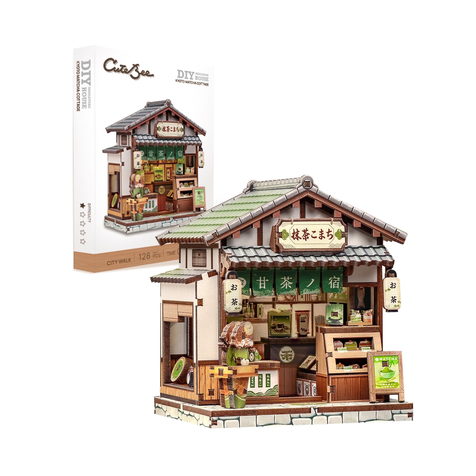 CUTEBEE 3D Wooden Puzzle Miniature House Kit for Adults, DIY Craft Gift | Palm-Sized Mini…
