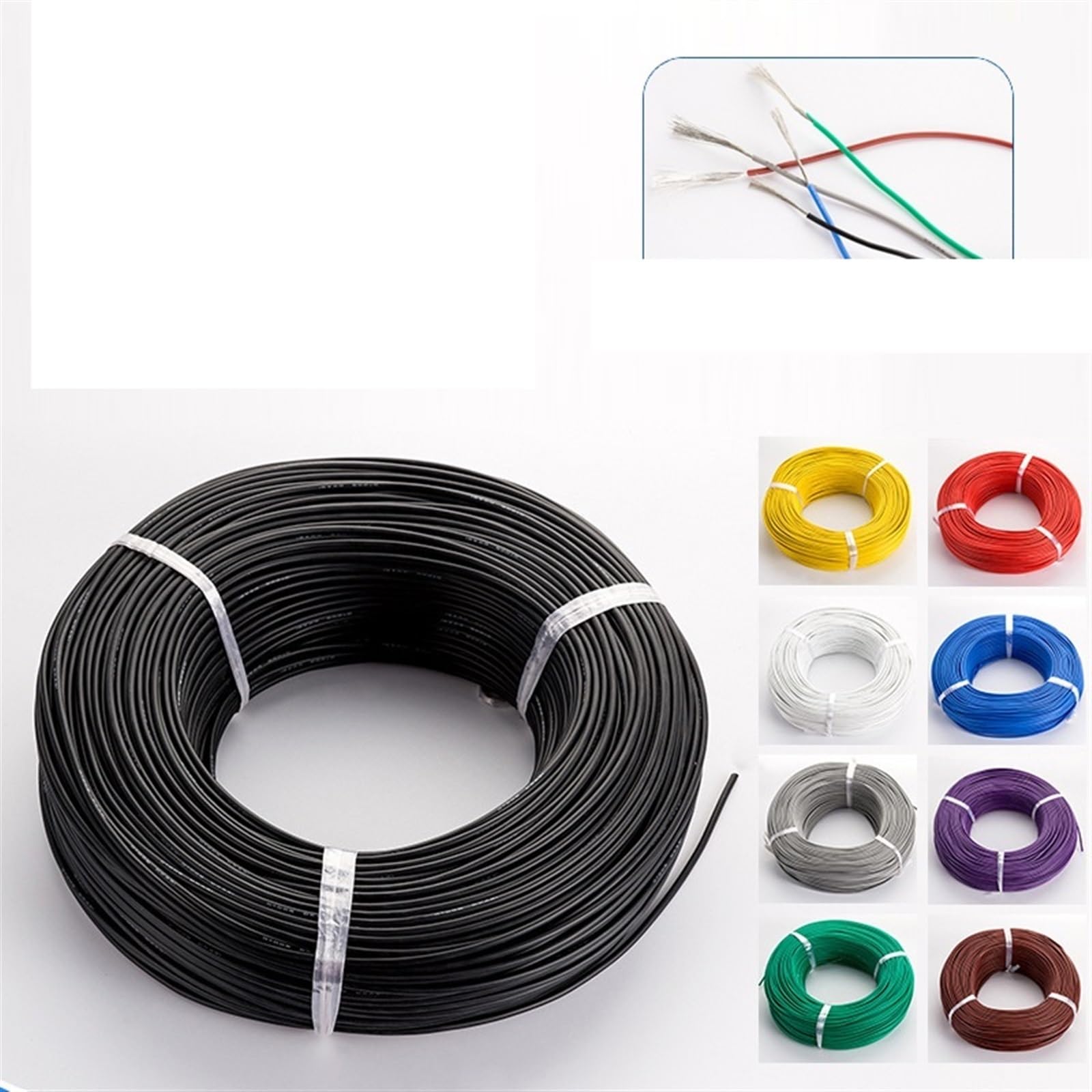 400 Metros/Rollo 24AWG Cable de Silicona Suave 40/0.08TS 0.2mm2 Cable Resistente al Calor cableado Conector eléctrico(Purple)