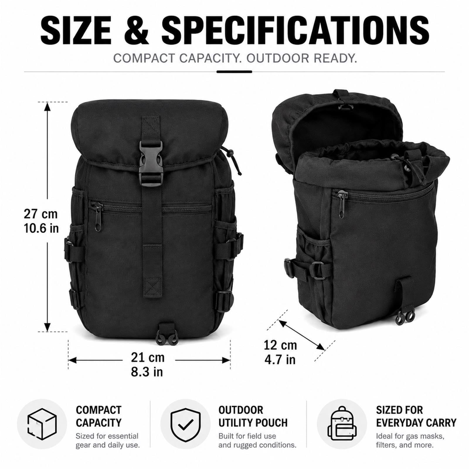 Borsa Tattica Da Coscia Con Coulisse for Maschera Antigas