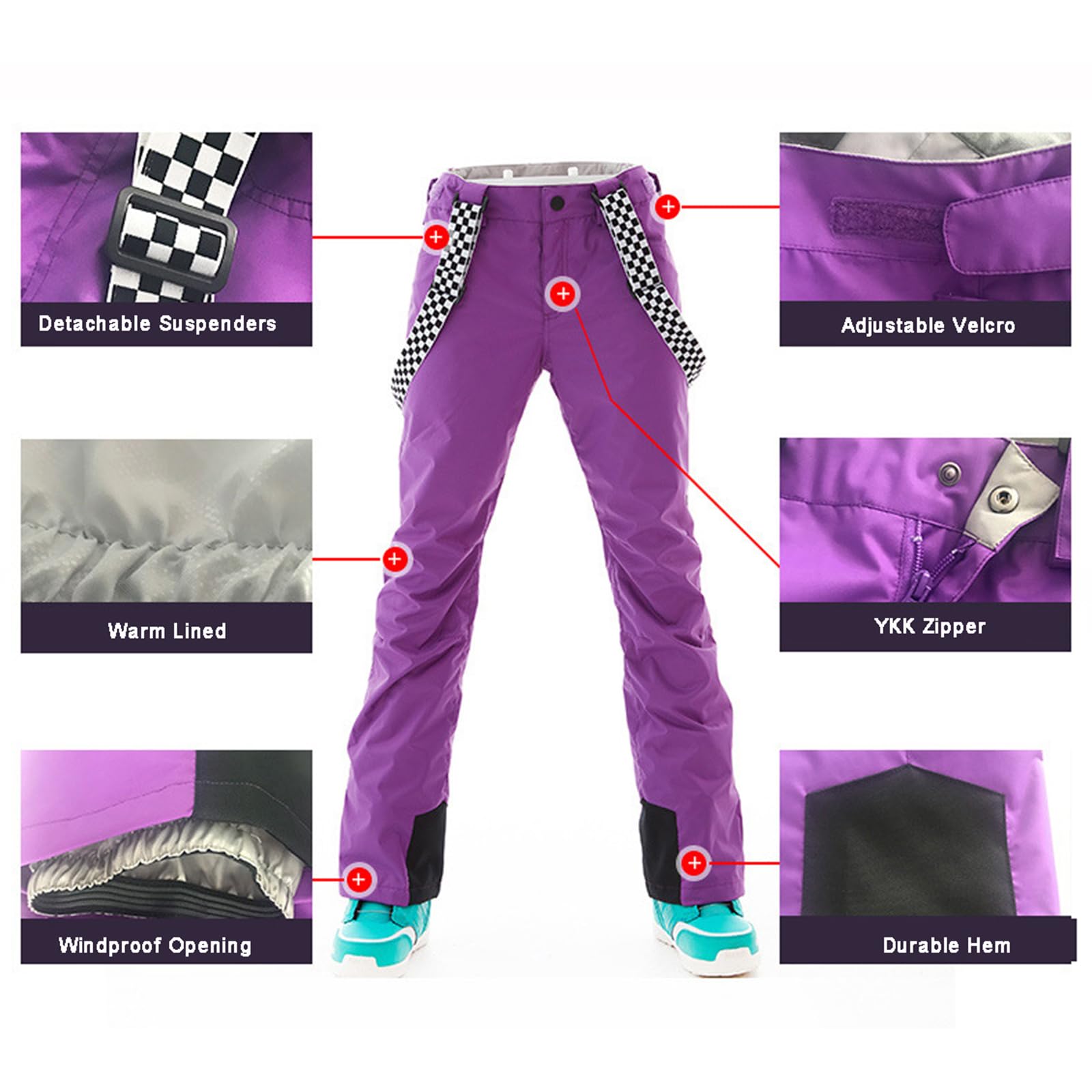 ALSOGO Abito da Sci Donna Snow Suit Antivento Impermeabile Giacche da Sci e Pantaloni Set per Lo Sci Snowboarding Arrampicata