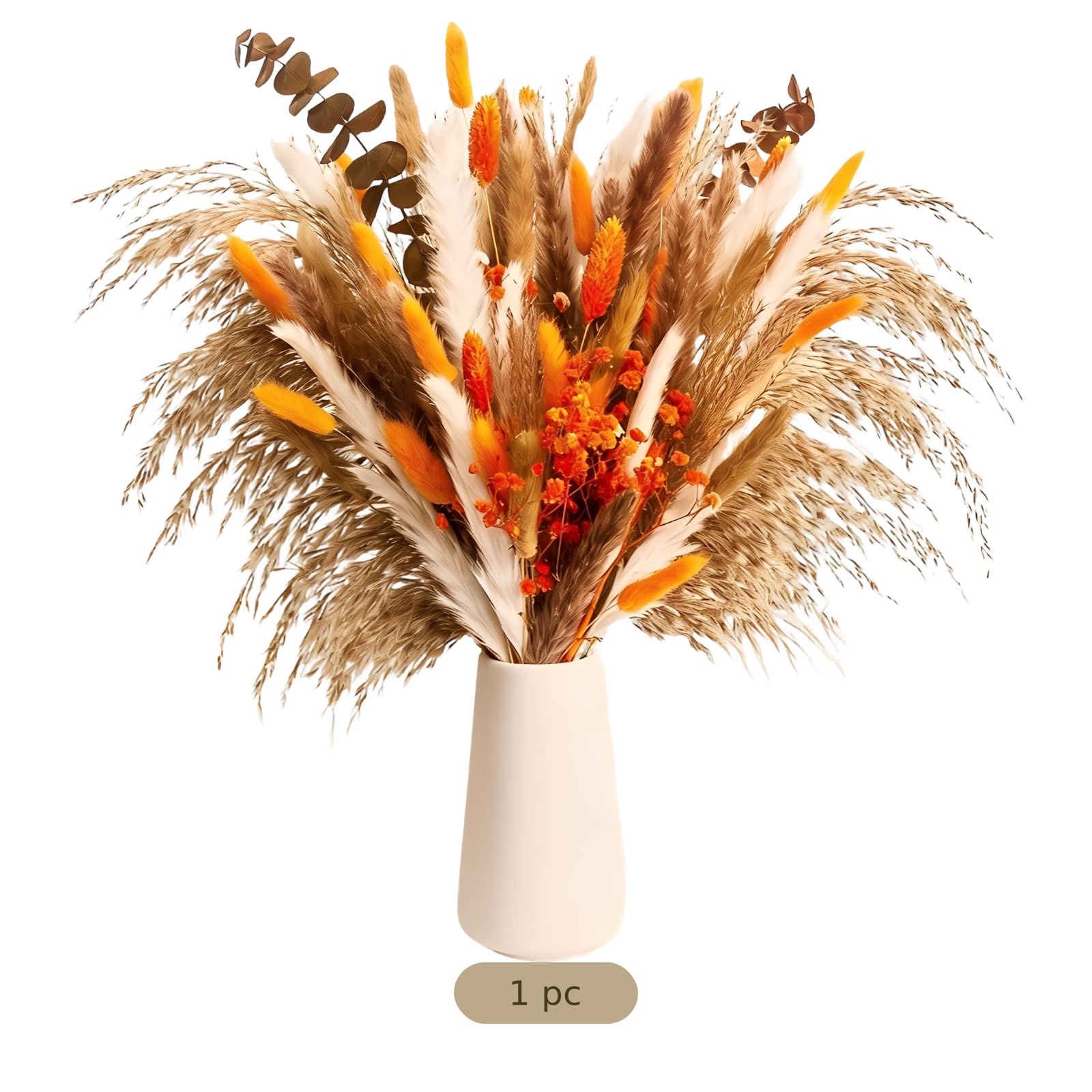 Trockenblumenarrangements 17,5 Zoll Mehrfarbig, Pampasgras Bouquet, natürliche Boho Pampasgras Deko, getrocknetes Blumenbouquet für Zuhause, Hochzeit, Party, Tisch und Festliche Anlässe