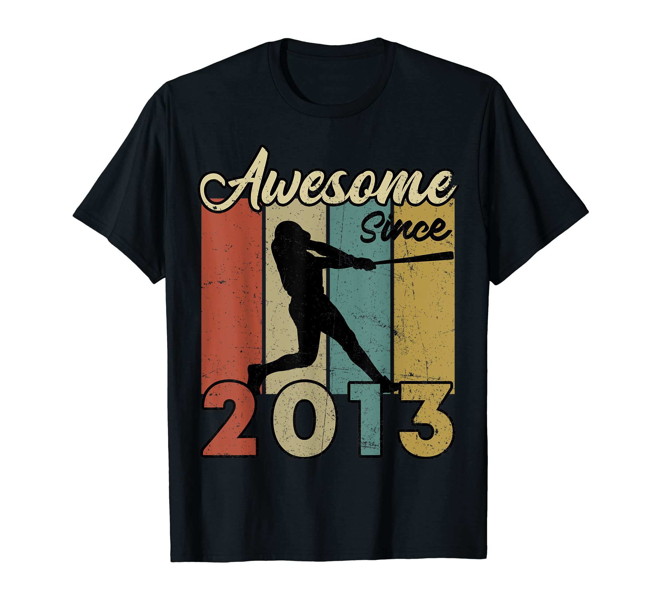 Baseball Birthday Vintage Retro Apparel Boy Kids10th Birthday Awesome Since 2013 Baseball Lover 10 Years Old T-Shirt