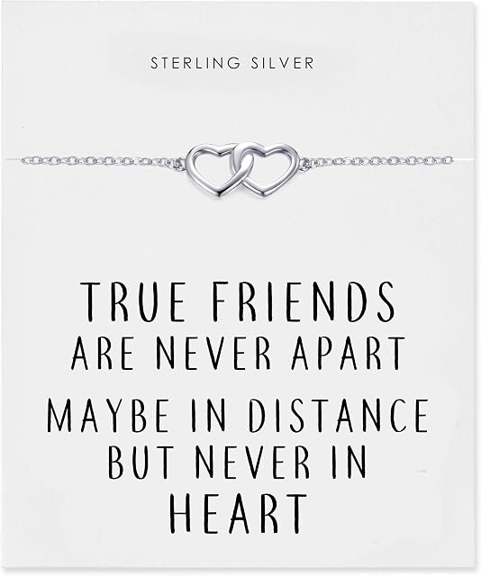 Philip Jones Sterling Silver True Friends Heart Bracelet