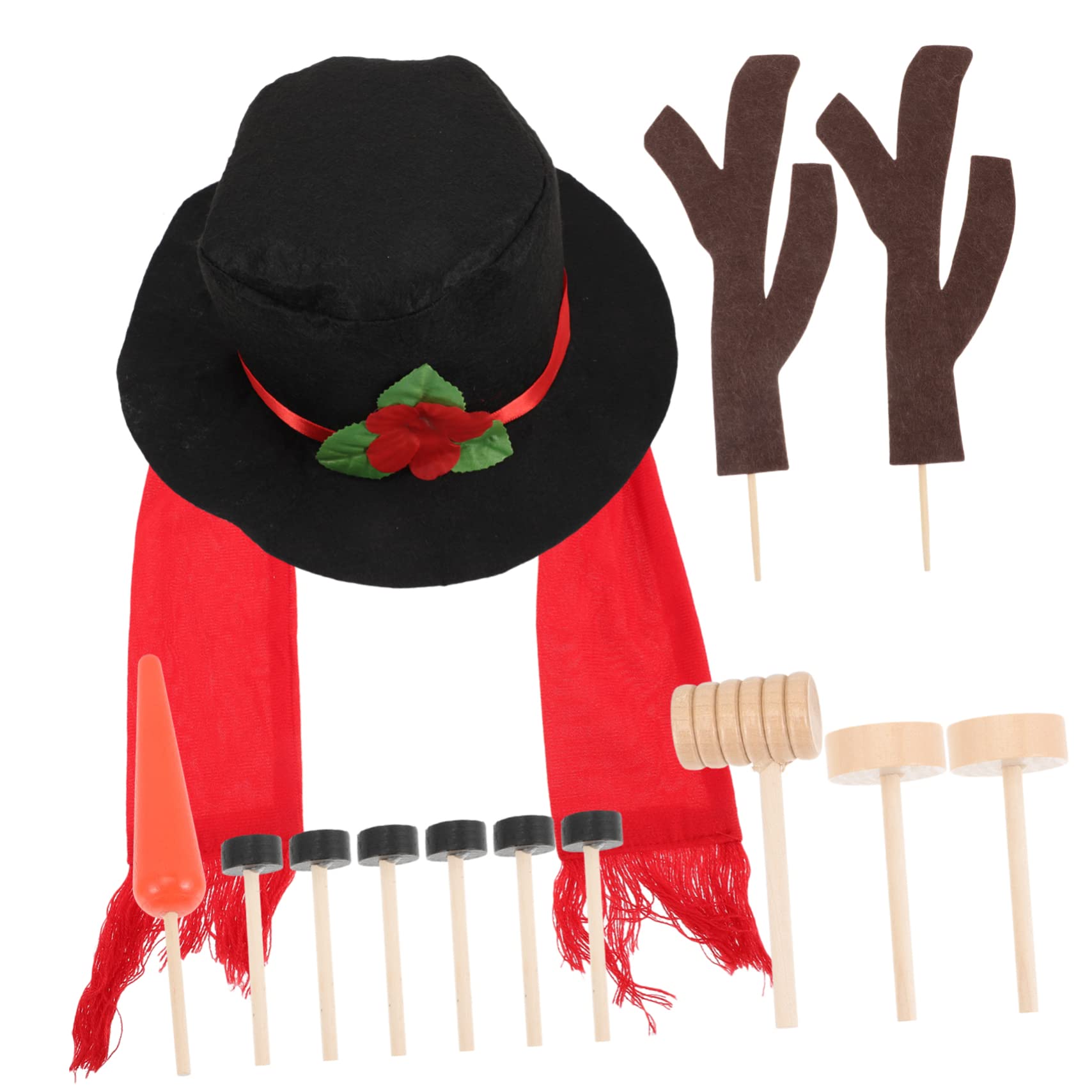 TOPBATHY 4 Juegos Conjunto de Vestir de muñeco de Nieve Manualidades navideñas navideños construye tu Kit de muñeco de Nieve Accesorio de Bricolaje muñeco de Nieve Apoyo Festivo