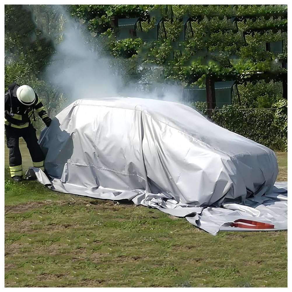 Manta ignífuga de Emergencia para Coche, Manta extintora de Incendios para conflagraciones, Lona ignífuga de Silicona para vehículos eléctricos con Bolsa de Transporte(13.2 * 19.7ft/4 * 6m)