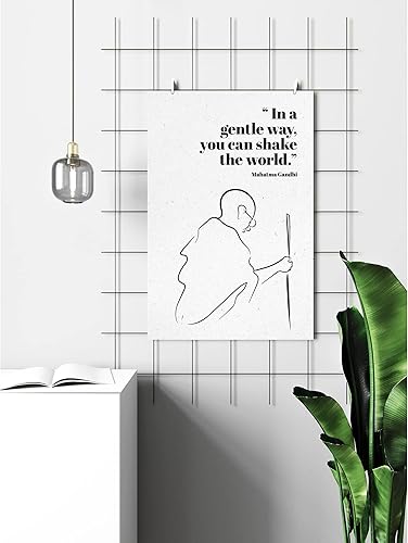 Miniatura 6 de FESOGO In A Gentle Way You Can Shake The World Mahatma Gandhi - Arte de pared con texto en inglés "In A Gentle Way You Can Shake The World" - Arte