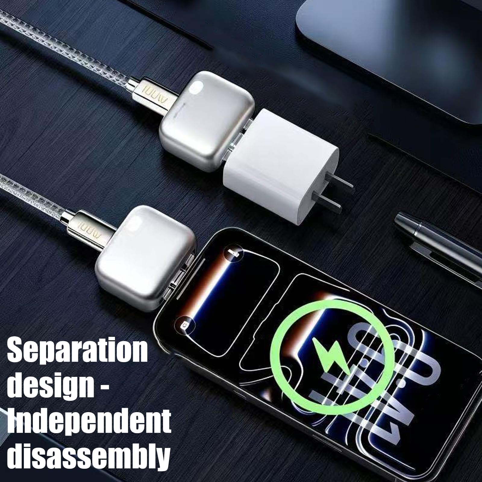 Caricabatterie Intelligenti da 140 W con Funzione spegnimento Automatico e Cavo Staccabile Splitter Ricarica Rapida per telefoni Tablet Laptop Protezione Batteria del Telefono