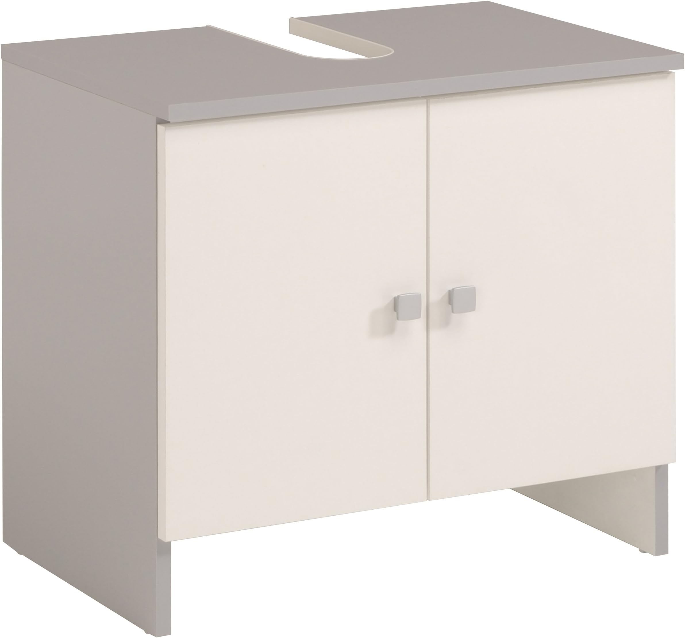 Capri Two-Door Vanity Unit (White and Aluminium Grey)