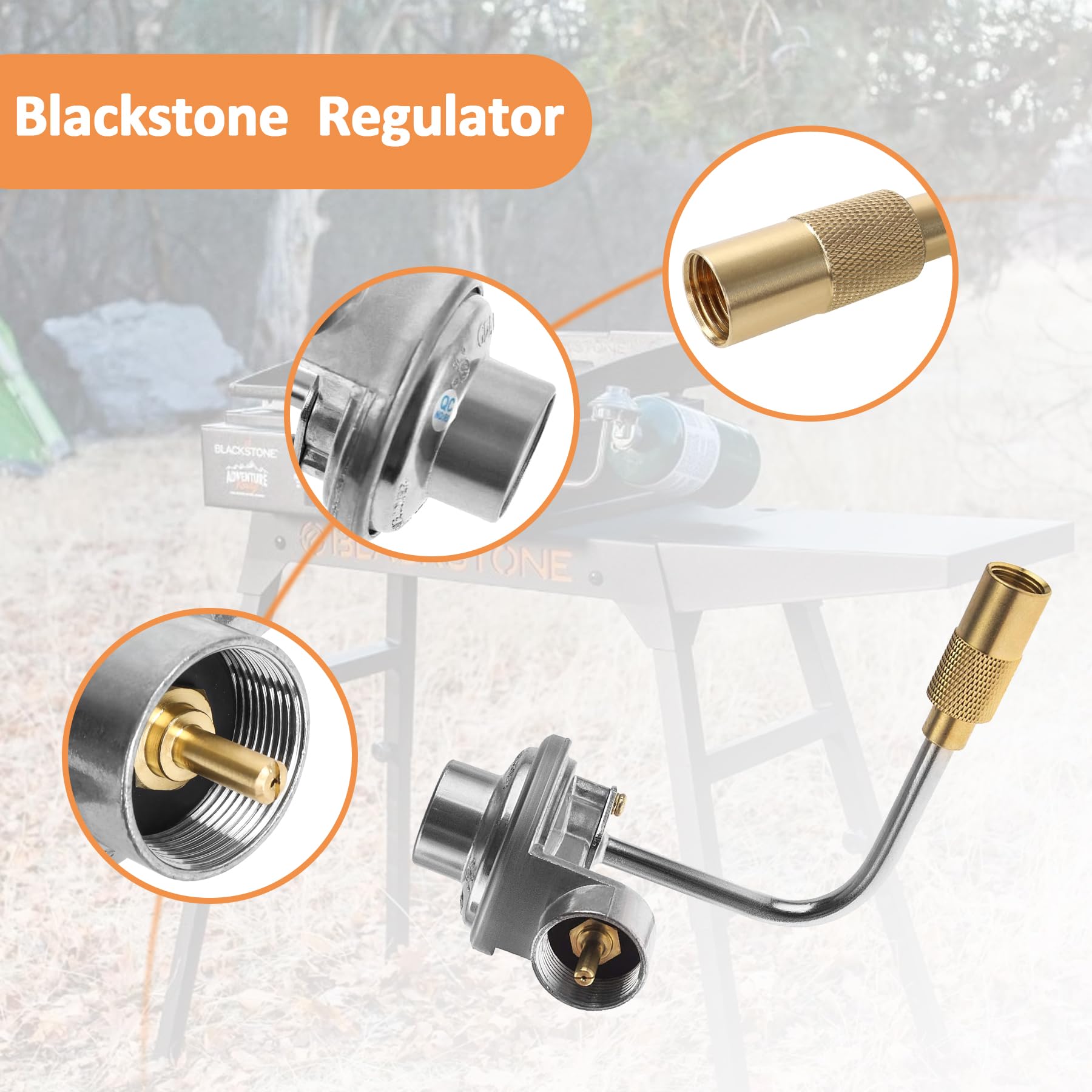 HYMNORQ Propan Winkeladapter Aus Messing, 3/8" (0,95 Cm) Für Blackstone Grillplatten 43,2 & 55,9 Cm