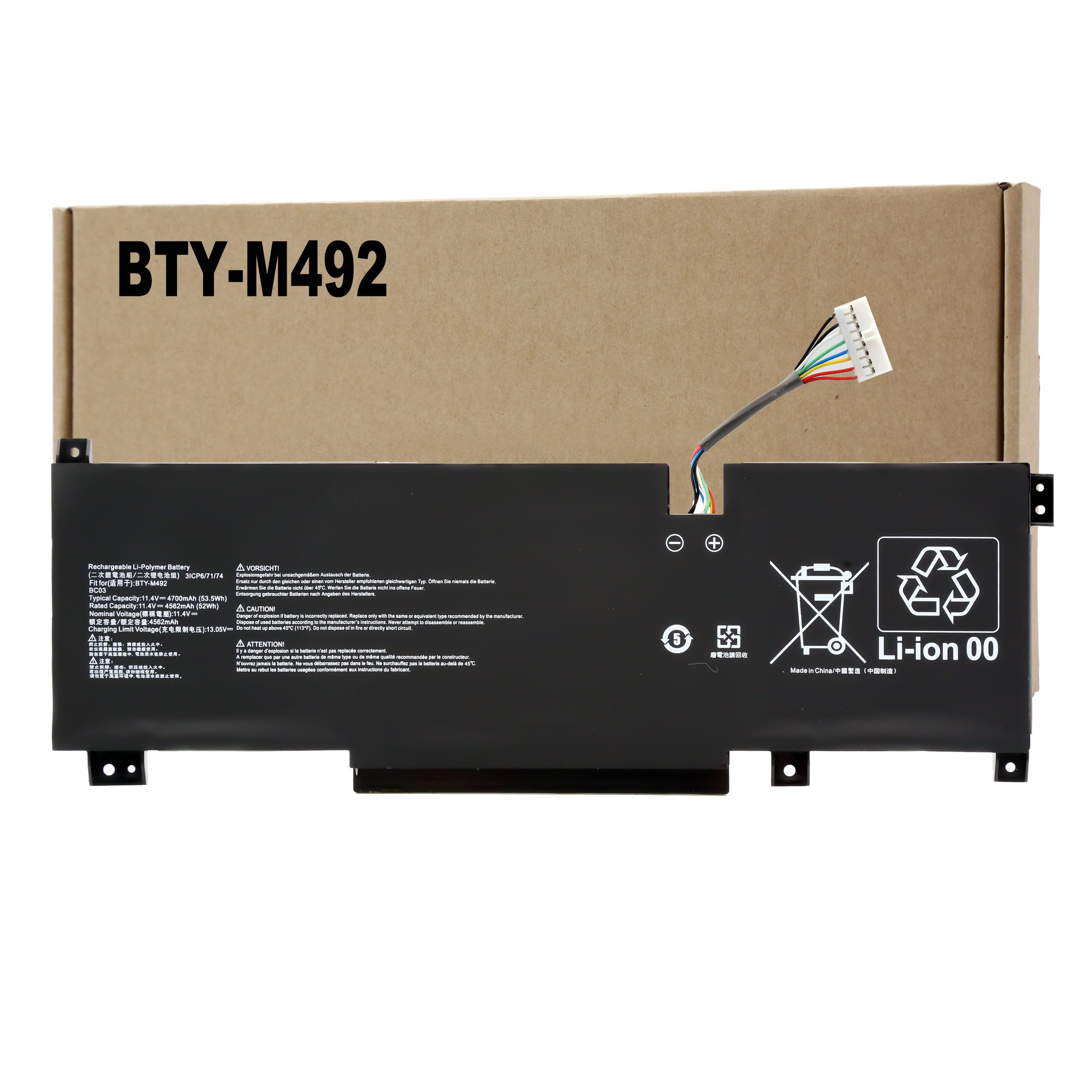 BLESYS BTY-M492 Batterie pour MSI Pulse GL66 GL76 ;Katana GF66 GF76 ;Sword 15 A11U WF66 WF76 ;Crosshair 15 17 A11UCK A11UDK A11UEK 53,5Wh