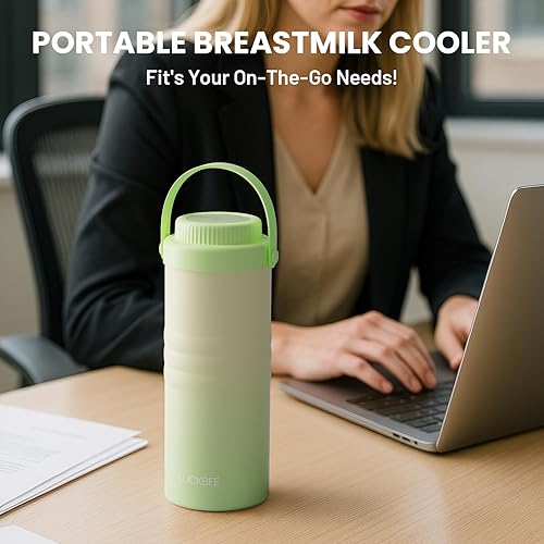 Miniatura 4 de LUCKBEE Enfriador portátil de leche materna, botella enfriadora de leche materna de 16 onzas con pantalla LCD de temperatura, refrigeración Ice